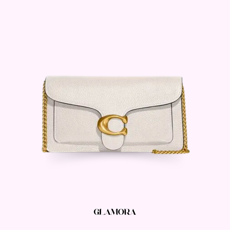 Bolsa Tabby Chain Clutch Coach - Branco